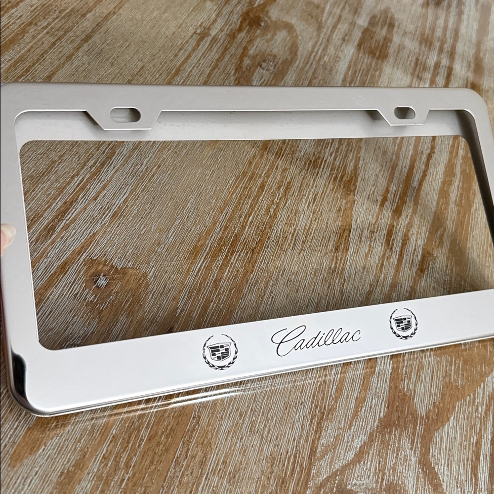 Cadillac License Plate Covers. Chrome plated. Front and Rear Frames. - Picture 2 of 14